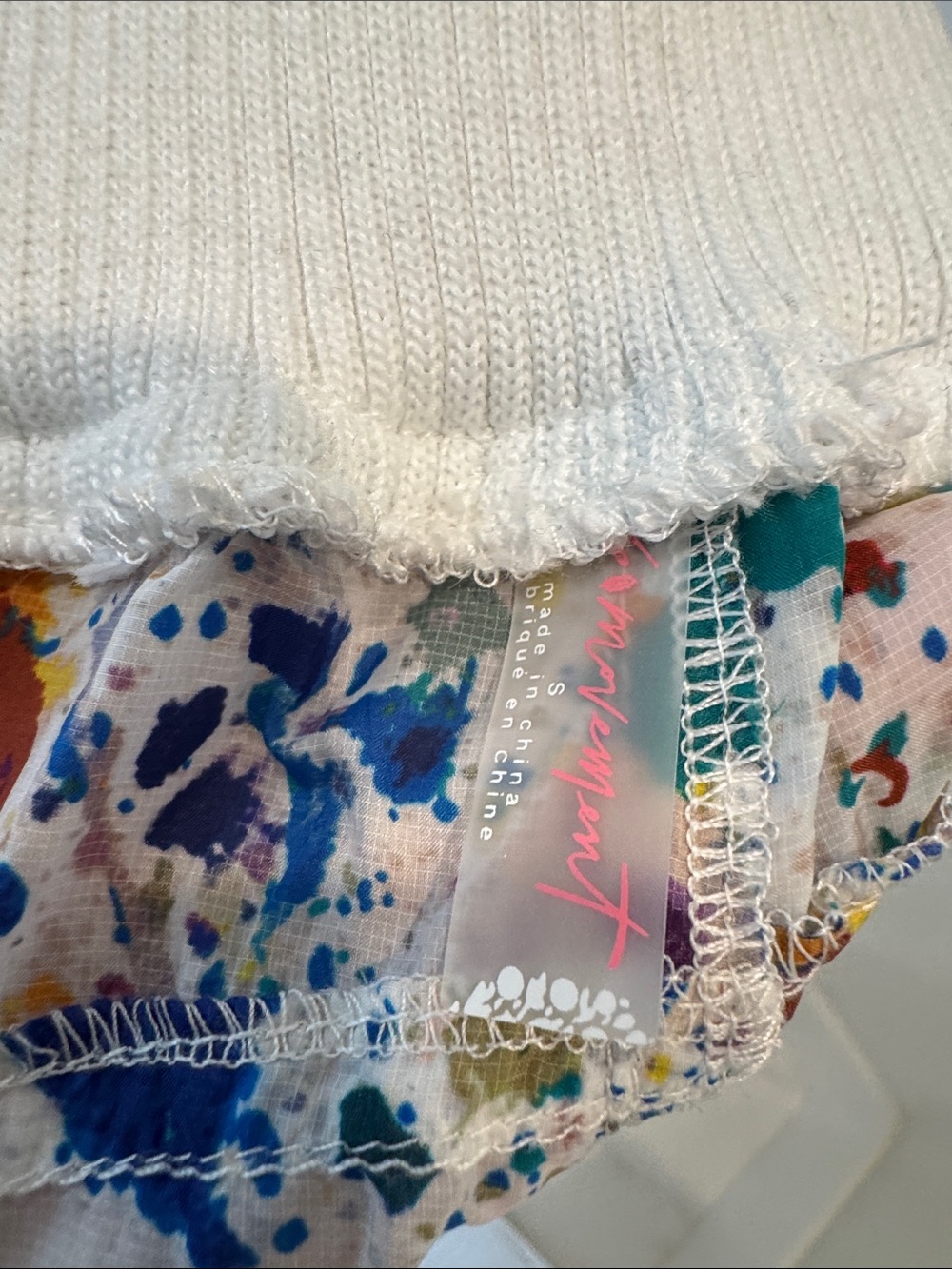 FP Movement by Free People White Multicolor Paint-Splatter Cargo Joggers - Picture 2 of 4